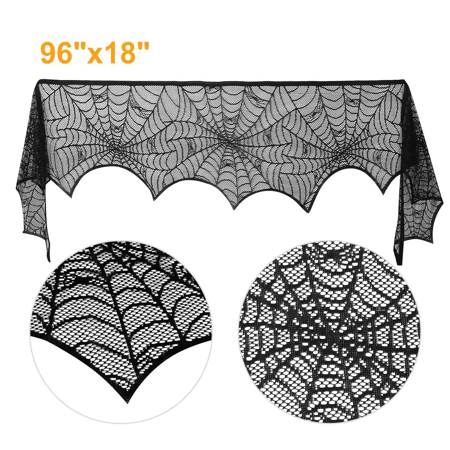 Halloween Decoration Black Lace Spiderweb tag1