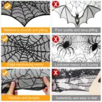 Halloween Decoration Black Lace Spiderweb tag1