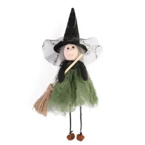 Halloween Decoration Broom Witch Doll Pendant