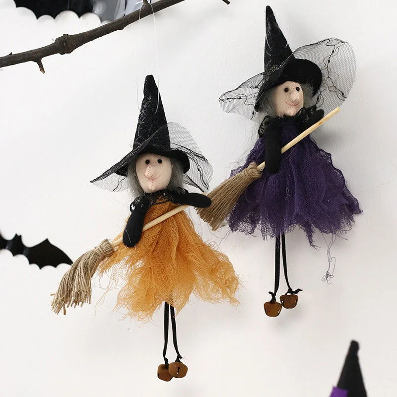 Halloween Decoration Broom Witch Doll Pendant -  - #tag1#