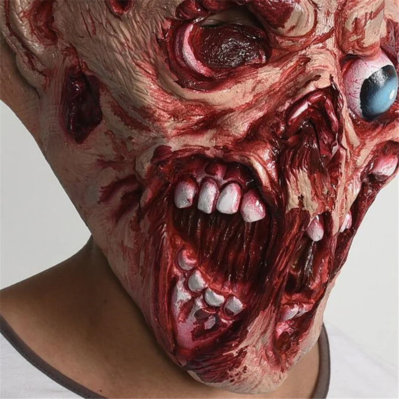 Halloween Decoration COS Ghost Festival Horror Rotten Face Mask Rotten Bloody Disgusting Tricky Funny Headgear - - #tag1#