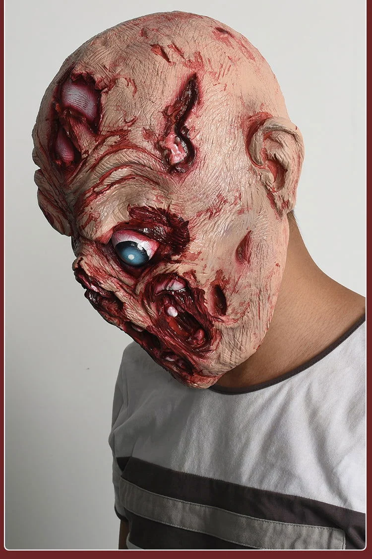Halloween Decoration COS Ghost Festival Horror Rotten Face Mask Rotten Bloody Disgusting Tricky Funny Headgear -  - #tag1#