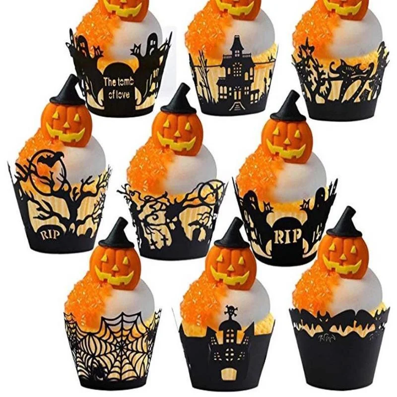 Halloween Decoration Cupcake Wrappers Party Accessories, 50 PCs -  - #tag1#