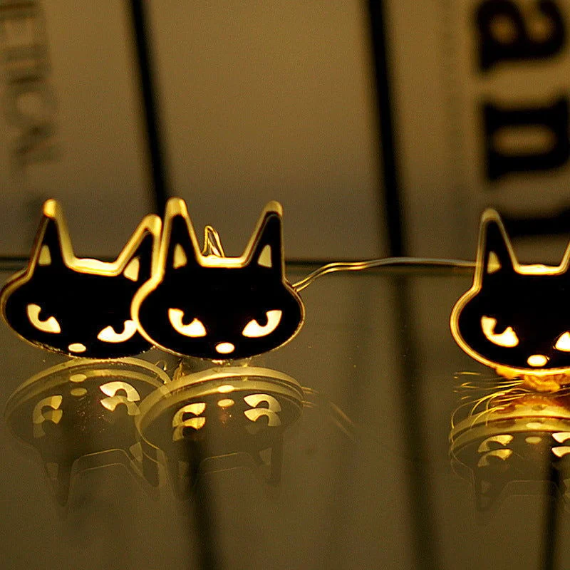 Halloween Decoration LED Black Cat Shape Lighting Chain Decoration -  - #tag1#