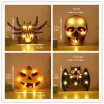Halloween Decoration LED Light Pumpkin Spider Bat Skull tag1