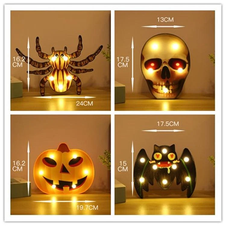 Halloween Decoration LED Light Pumpkin Spider Bat Skull - - #tag1#