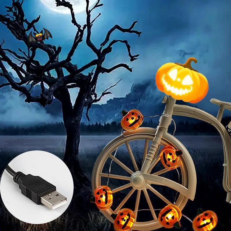 Halloween Decoration Led Ghost Festival Arrangement Pumpkin Lighting Chain -  - #tag1#
