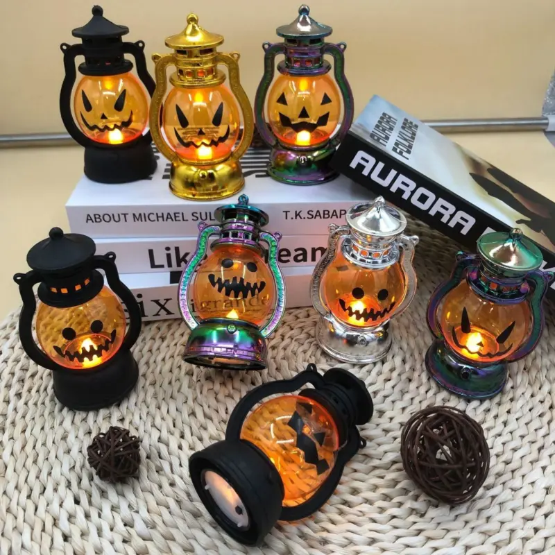 Halloween Decoration Pumpkin Lamp Vintage tag1