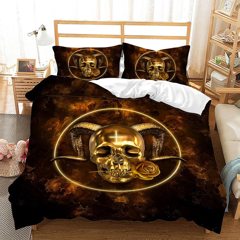 Halloween Decoration Three Piece 3D Printing Quilt Cover -  - #tag1#