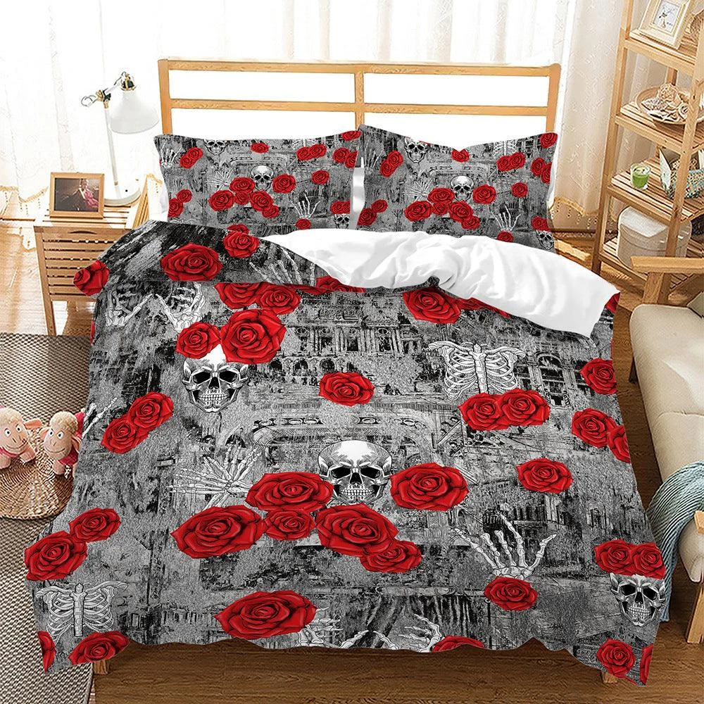 Halloween Decoration Three Piece 3D Printing Quilt Cover -  - #tag1#