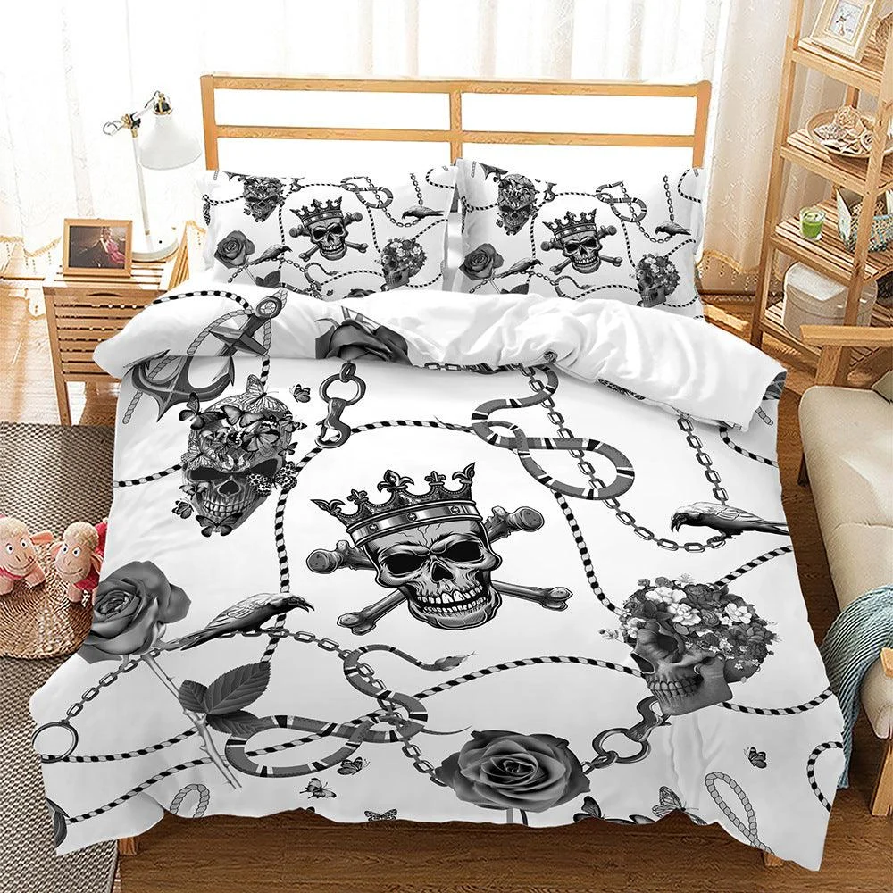 Halloween Decoration Three Piece 3D Printing Quilt Cover -  - #tag1#