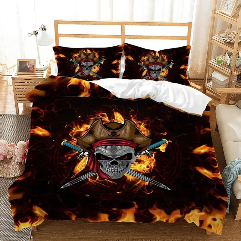 Halloween Decoration Three Piece 3D Printing Quilt Cover tag1