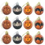 Halloween Decorations 6cm12 Painted Matte Plastic Balls tag1