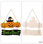Halloween Decorations Pumpkin Wooden Pendant tag1