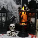 Halloween Decorations Skull Candle Light Ornament Glowing tag1