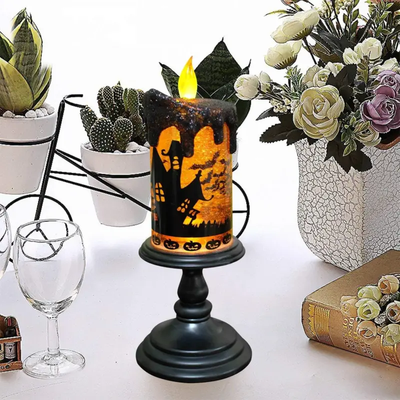 Halloween Decorations Skull Candle Light Ornament Glowing tag1