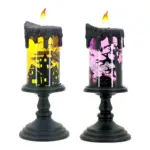 Halloween Decorations Skull Candle Light Ornament Glowing tag1