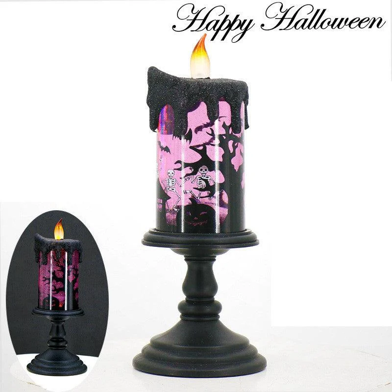 Halloween Decorations Skull Candle Light Ornament Glowing -  - #tag1#