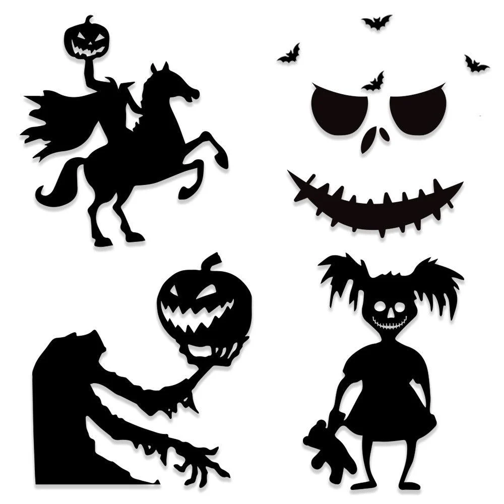 Halloween Decorations Skull Hand Pumpkin Door Sticker Felt Cloth -  - #tag1#