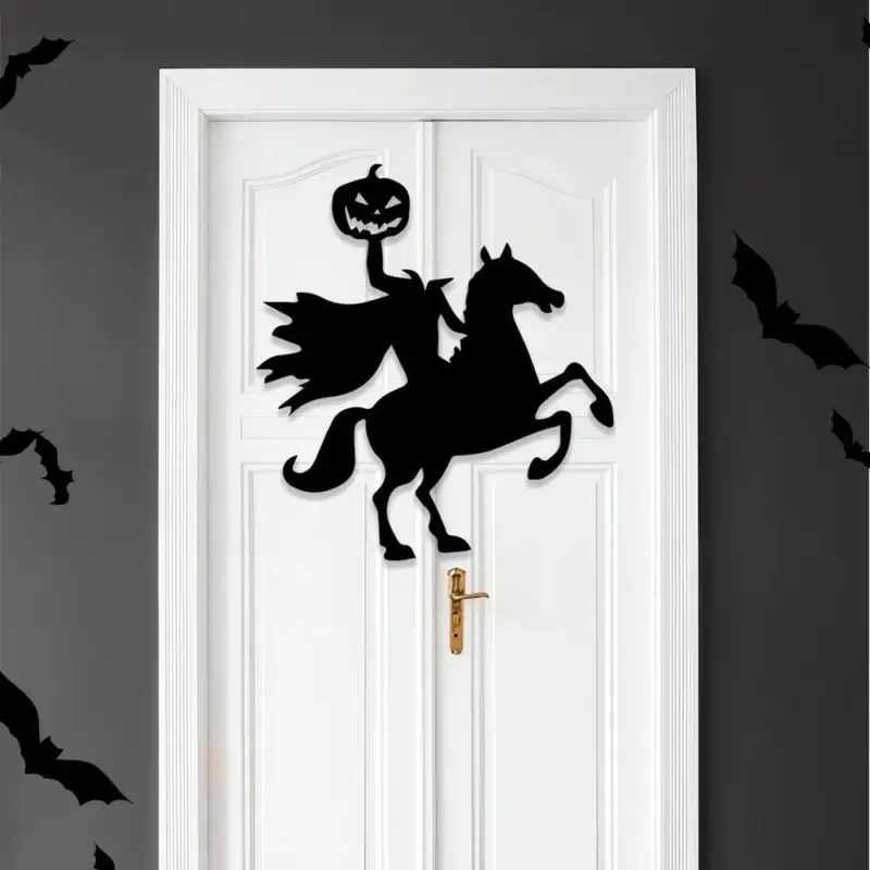 Halloween Decorations Skull Hand Pumpkin Door Sticker Felt Cloth tag1
