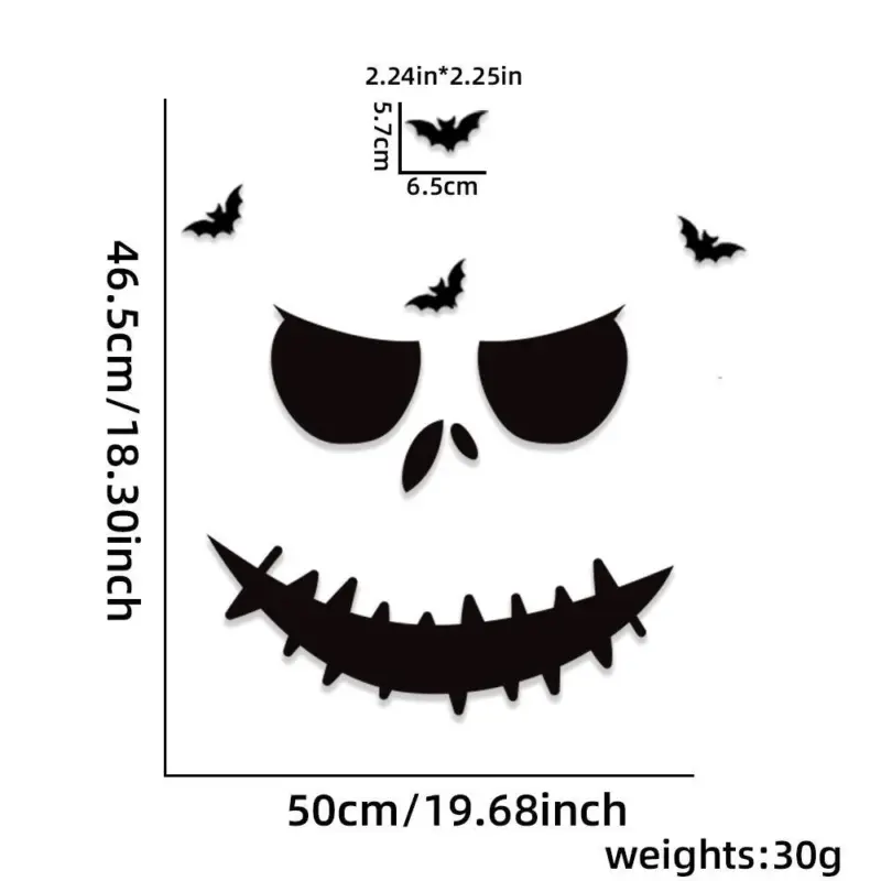 Halloween Decorations Skull Hand Pumpkin Door Sticker Felt Cloth tag1