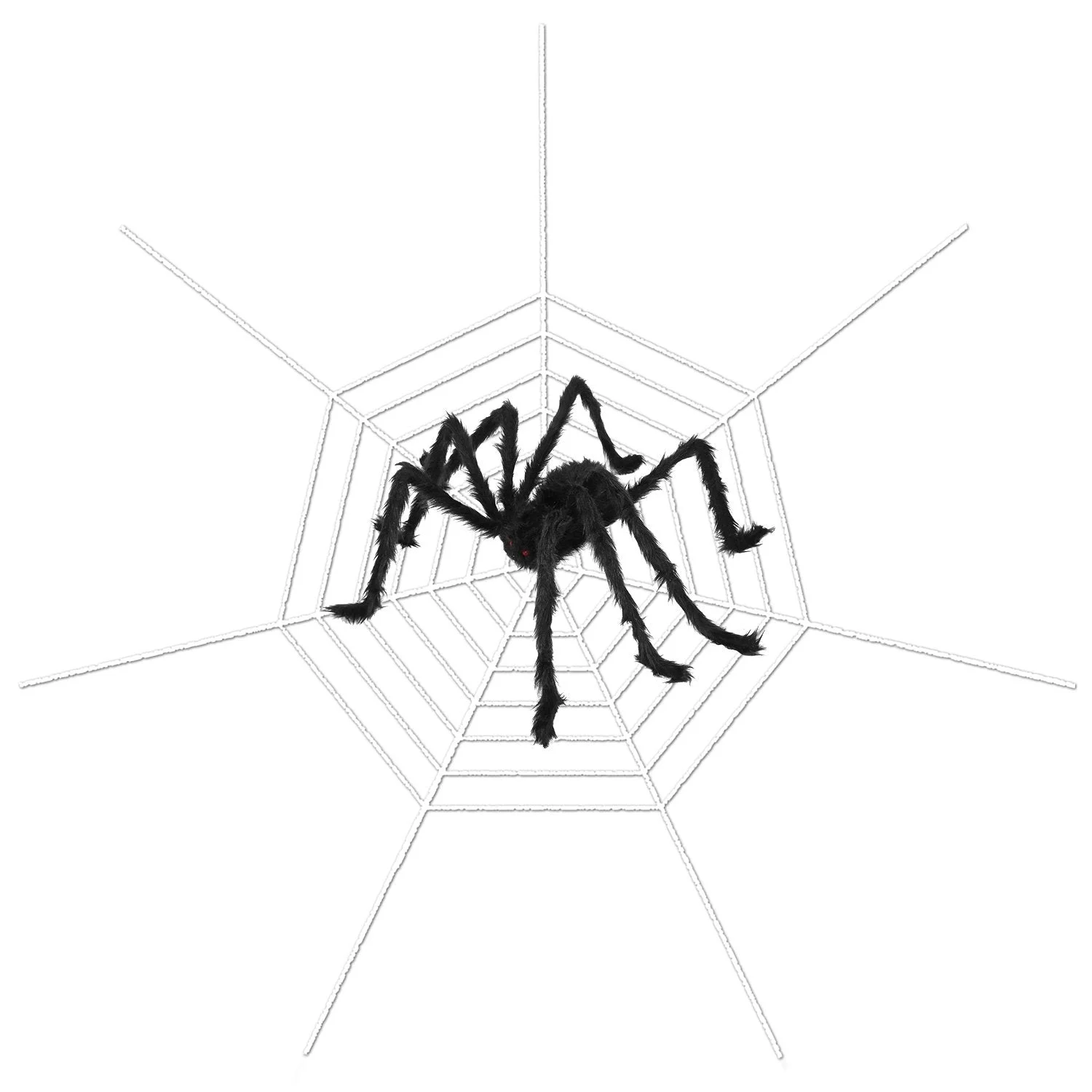 Halloween Decorations Spider 49" with 126" Tarantula Mega Spider Web -  - #tag1#