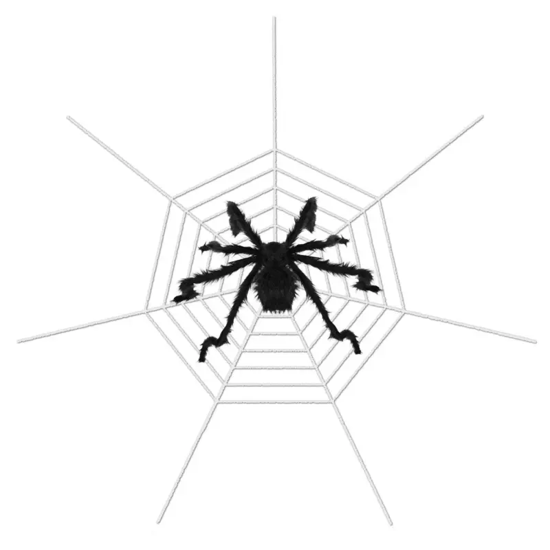 Halloween Decorations Spider 49 with 126 Tarantula Mega Spider Web tag1