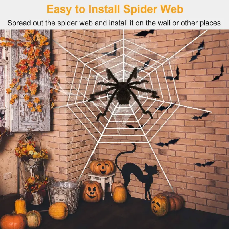 Halloween Decorations Spider 49 with 126 Tarantula Mega Spider Web tag1