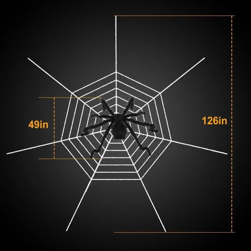 Halloween Decorations Spider 49 with 126 Tarantula Mega Spider Web tag1