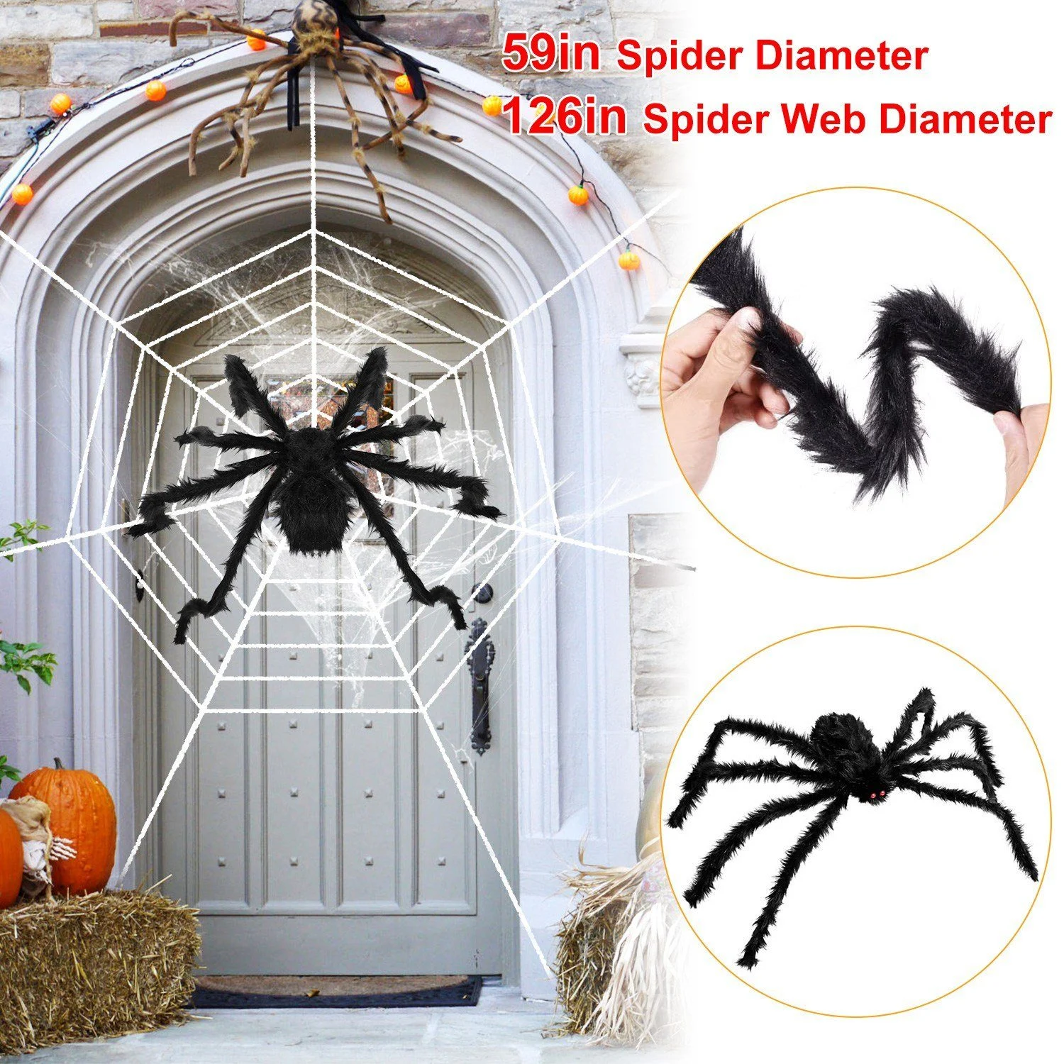 Halloween Decorations Spider Outdoor Stretch Cobweb -  - #tag1#