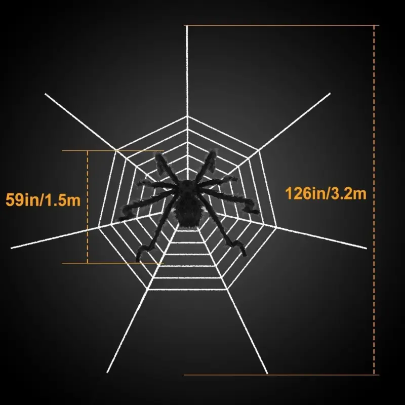 Halloween Decorations Spider Outdoor Stretch Cobweb tag1