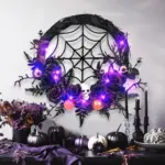 Halloween Decorations Spider Skull Vine Ring Artificial Flower Party Layout Props Pendant tag1