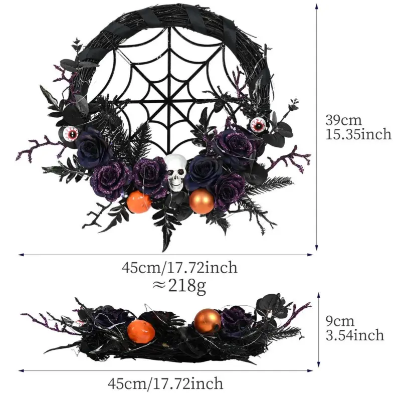Halloween Decorations Spider Skull Vine Ring Artificial Flower Party Layout Props Pendant tag1