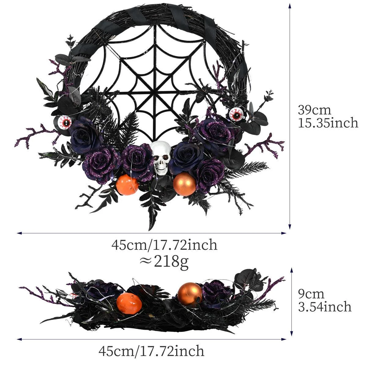 Halloween Decorations Spider Skull Vine Ring Artificial Flower Party Layout Props Pendant -  - #tag1#