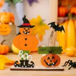 Halloween Decorations Wooden Desktop Ornaments Spring tag1