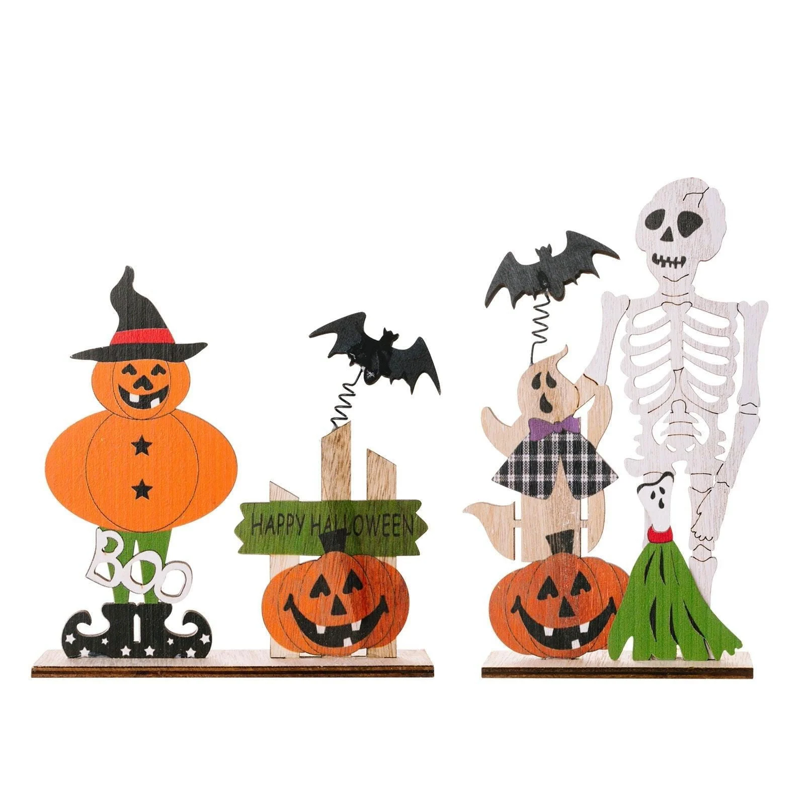 Halloween Decorations Wooden Desktop Ornaments Spring -  - #tag1#