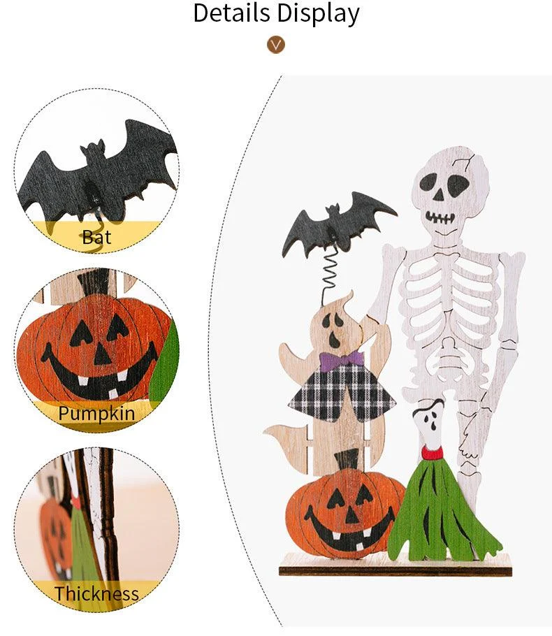 Halloween Decorations Wooden Desktop Ornaments Spring -  - #tag1#