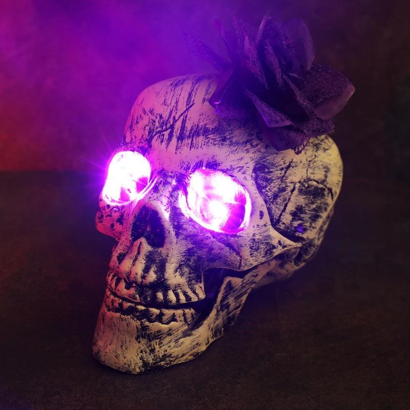 Halloween Decorative Skeleton Hand Halloween Garden Decoration Props LED Light-emitting Ghost Hand Skull Hand Plug Light -  - #tag1#