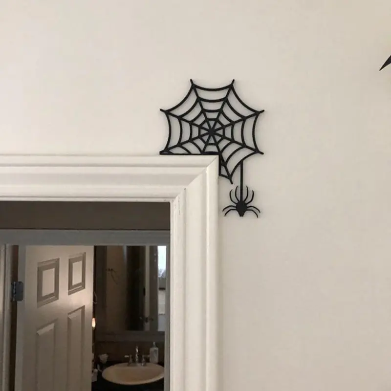 Halloween Door Corner Witch Spider Web Logo Decoration tag1