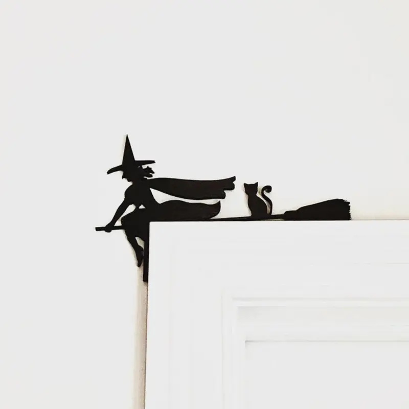 Halloween Door Corner Witch Spider Web Logo Decoration tag1