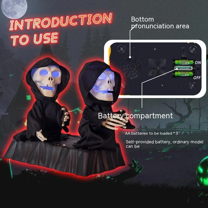 Halloween Electric Double Group Pumpkin Skull Dancing Toy -  - #tag1#