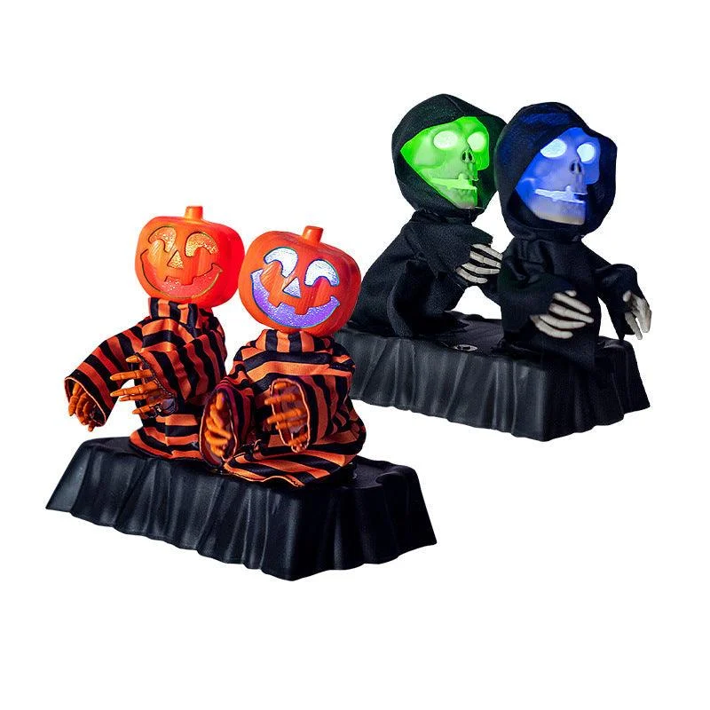 Halloween Electric Double Group Pumpkin Skull Dancing Toy -  - #tag1#