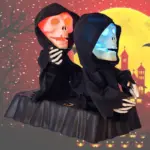 Halloween Electric Double Group Pumpkin Skull Dancing Toy tag1