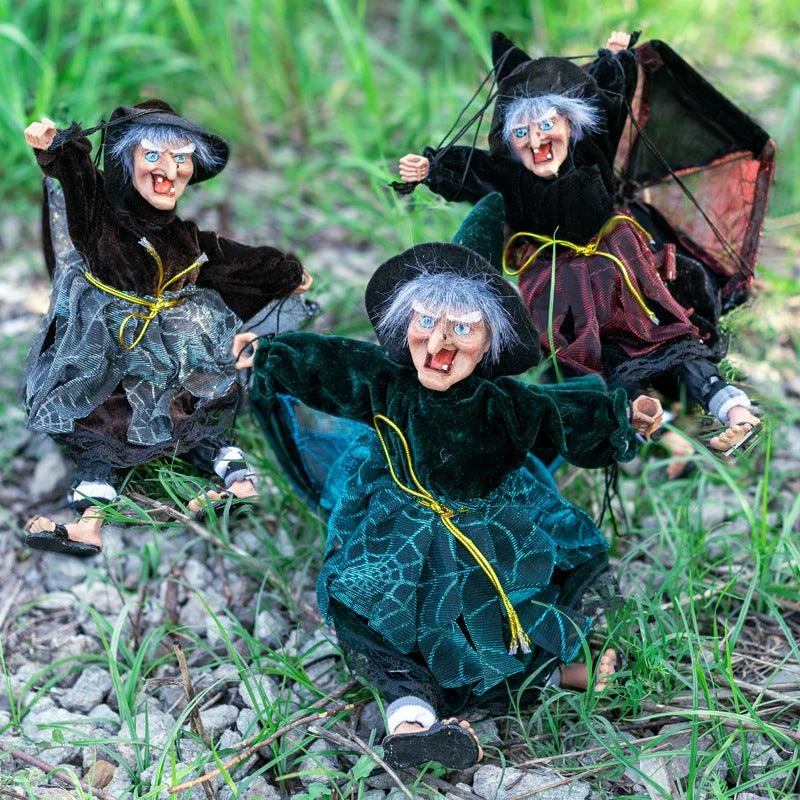 Halloween Electric Glowing Witch Door Hanging Toy - - #tag1#