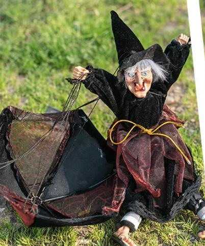 Halloween Electric Glowing Witch Door Hanging Toy -  - #tag1#