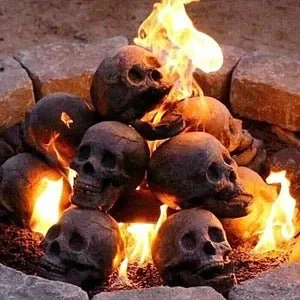 Halloween Fire Pit Skulls - Reusable Ceramic Skull Bonfire -  - #tag1#