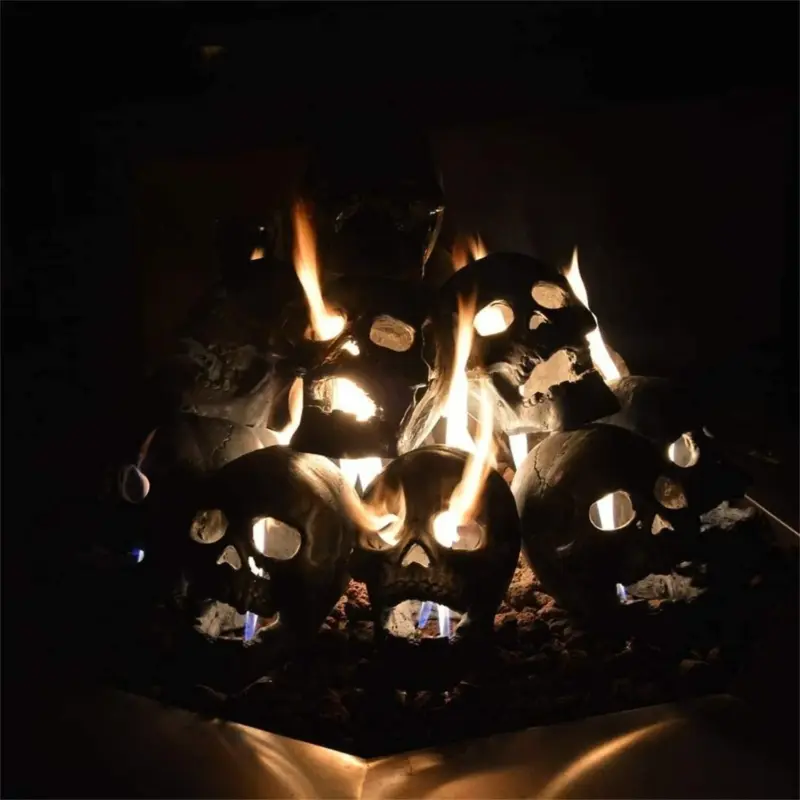 Halloween Fire Pit Skulls Reusable Ceramic Skull Bonfire tag1