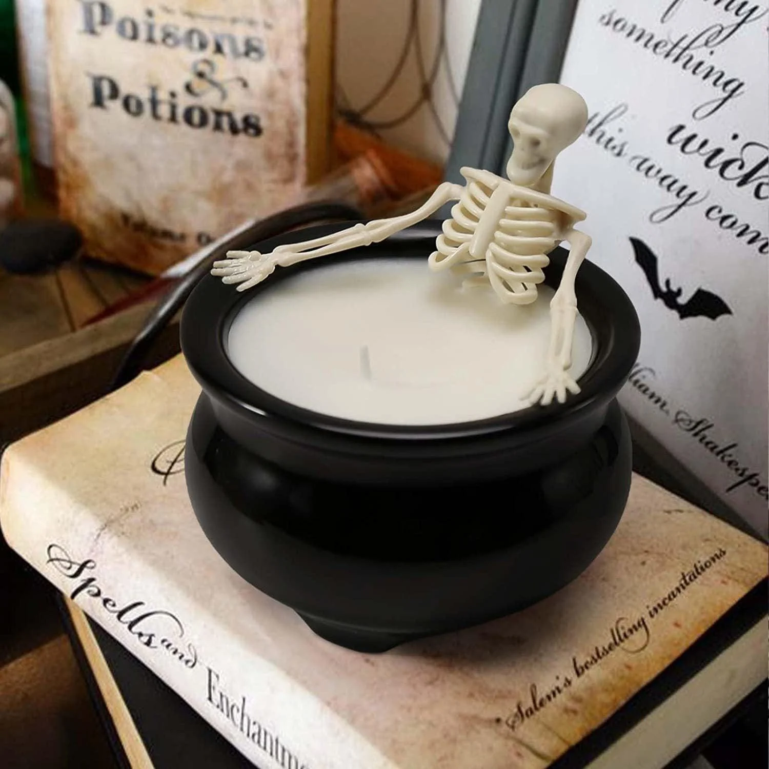Halloween Fluorescent Skull Candle Gothic Craft Ornaments -  - #tag1#