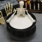 Halloween Fluorescent Skull Candle Gothic Craft Ornaments tag1