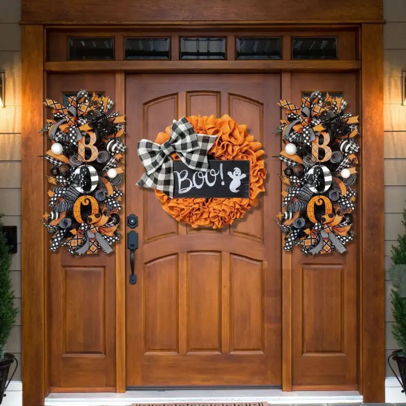 Halloween Front Entrance Scary Pumpkin Alphabet Garland tag1
